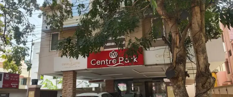 Centre Park Service Apartment building exterior in New Sidhapudur Coimbatore offering luxury serviced apartments and business stay accommodation