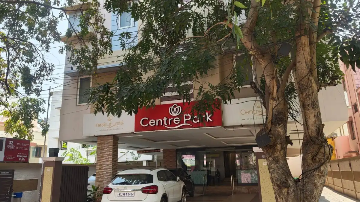 Centre Park Service Apartment building exterior in New Sidhapudur Coimbatore offering luxury serviced apartments and business stay accommodation