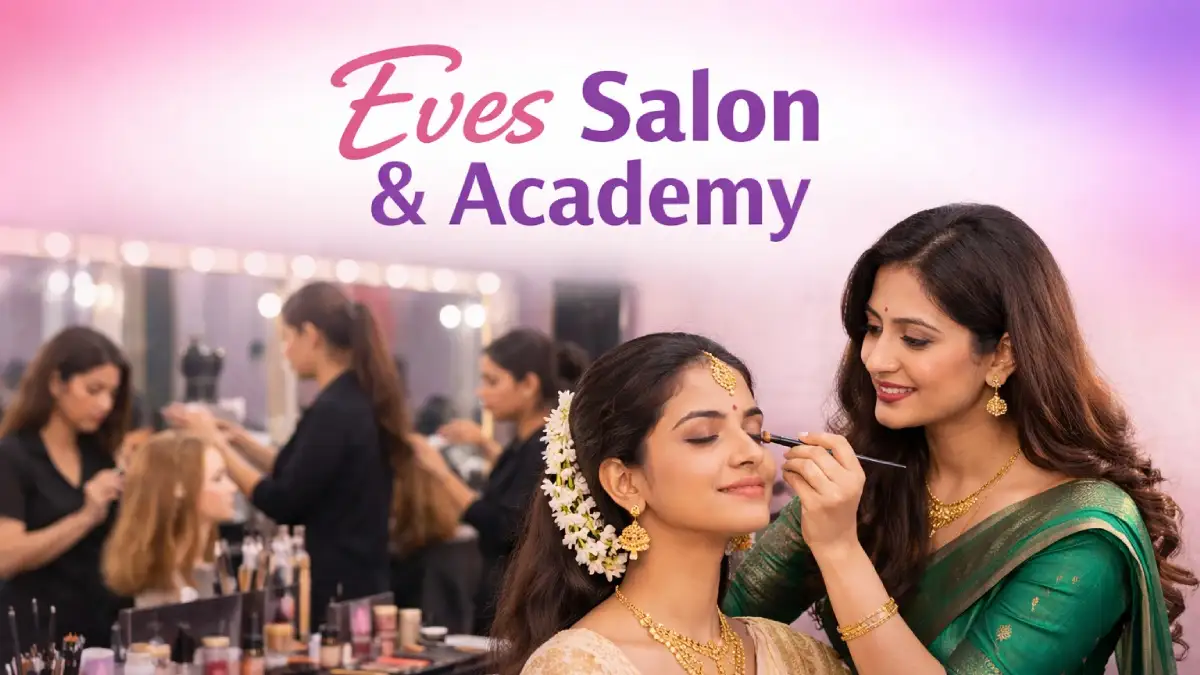 Makeup training session at Eves Salon and Academy beauty institute in Gandhipuram Coimbatore