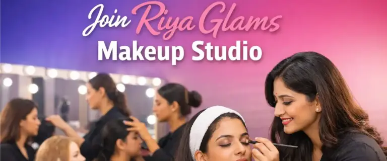 Students attending professional makeup training at Riya Glams Makeup Studio beauty academy in Coimbatore