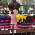 Ice-cream-themed teacup amusement ride for kids near Kumaraswamy Lake Park, Coimbatore