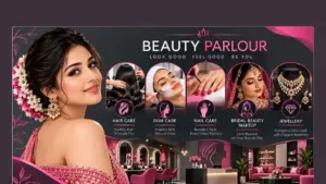 Modern beauty parlour in Coimbatore offering hair care, skin care, nail care, bridal makeup and beauty services