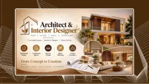 Modern architect and interior designer showcasing residential, commercial, interior and space planning services